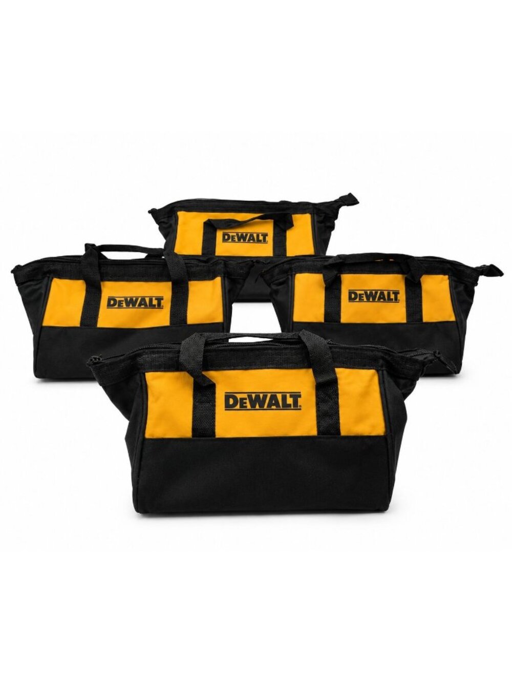 DEWALT N261499 11" Tool Bags Pack of 4 Black Yellow Heavy Duty Zipper New